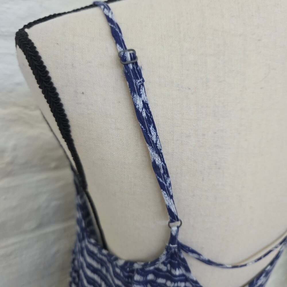 ROXY Dress Medium Blue White Sundress Cover Up Womens Mini Summer Short - Picture 10 of 10